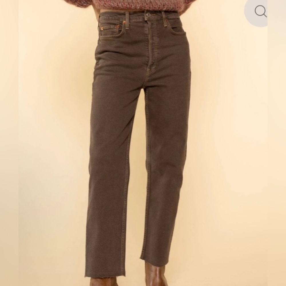 Re/Done Brown 90s high rise button fly size 25